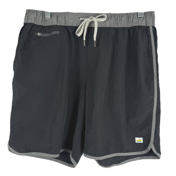 Vuori Banks Shorts Mens Large Black Gray Unlined Athletic Workout SS-2092 - Picture 1 of 11